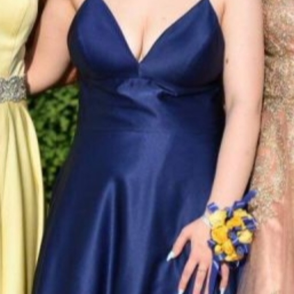 Deep Blue Prom Dress - Picture 1 of 8